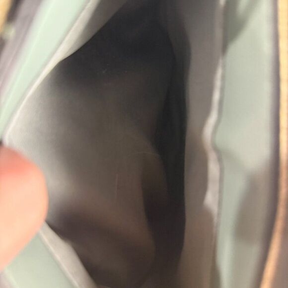 Luella Grey Raffia Crossbody Bag – Teal & Brown Faux Leather, NWT, - Picture 6 of 6